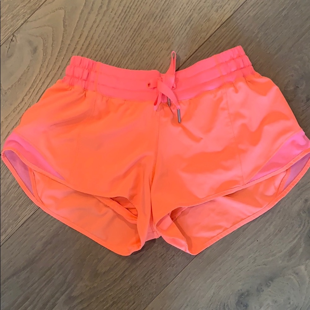 Neon Orange Lululemon Shorts